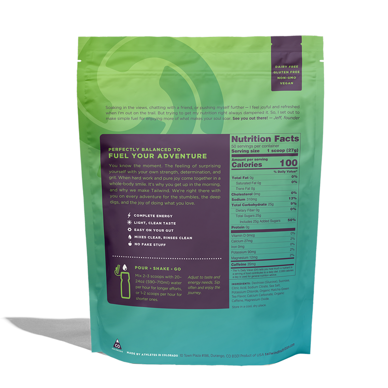Endurance Fuel Matcha Caffeinated - 50 Servings